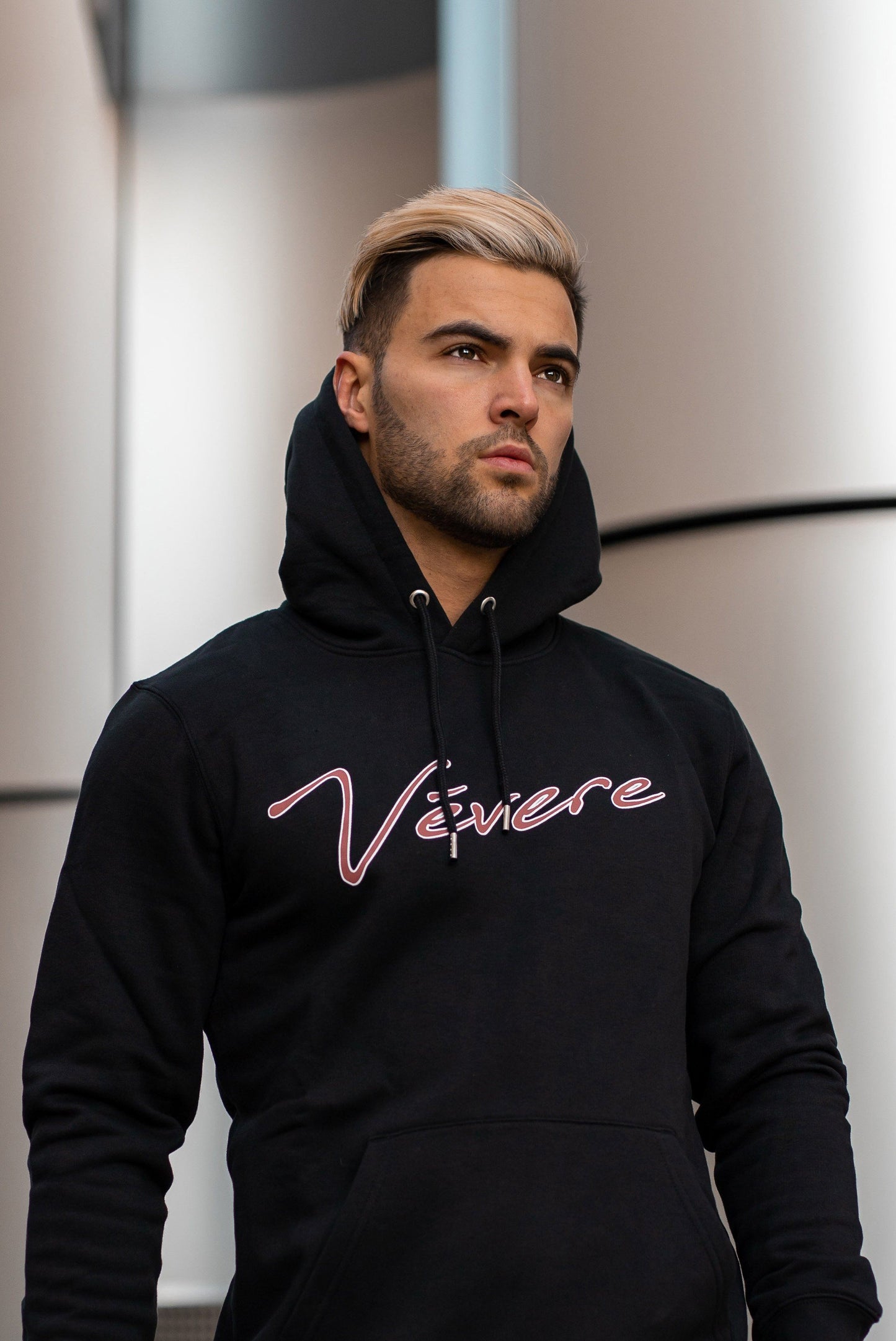 Black & Maroon Tessio Hoodie Hero- Vevere