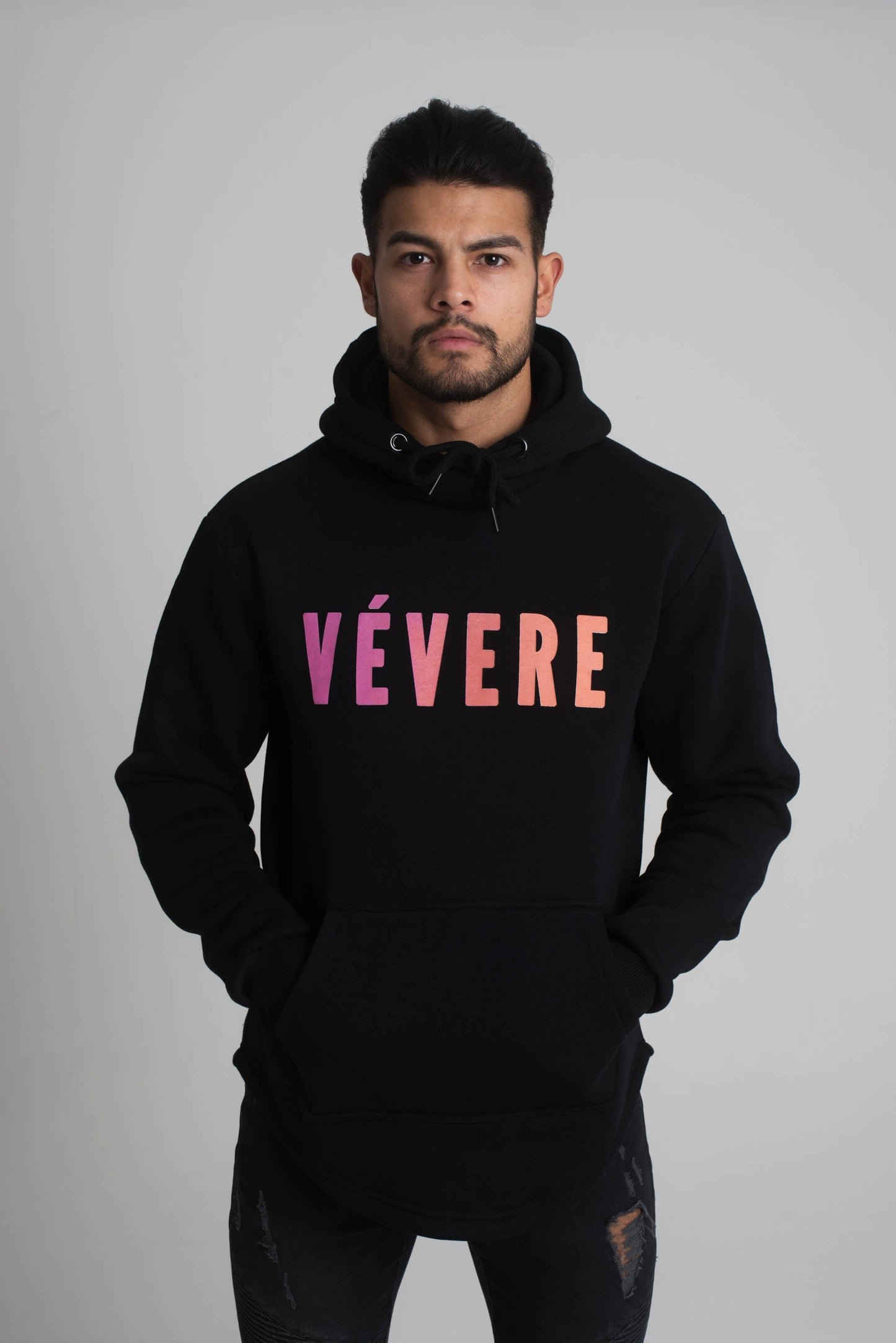 Black Fade Hoodie front - Vevere
