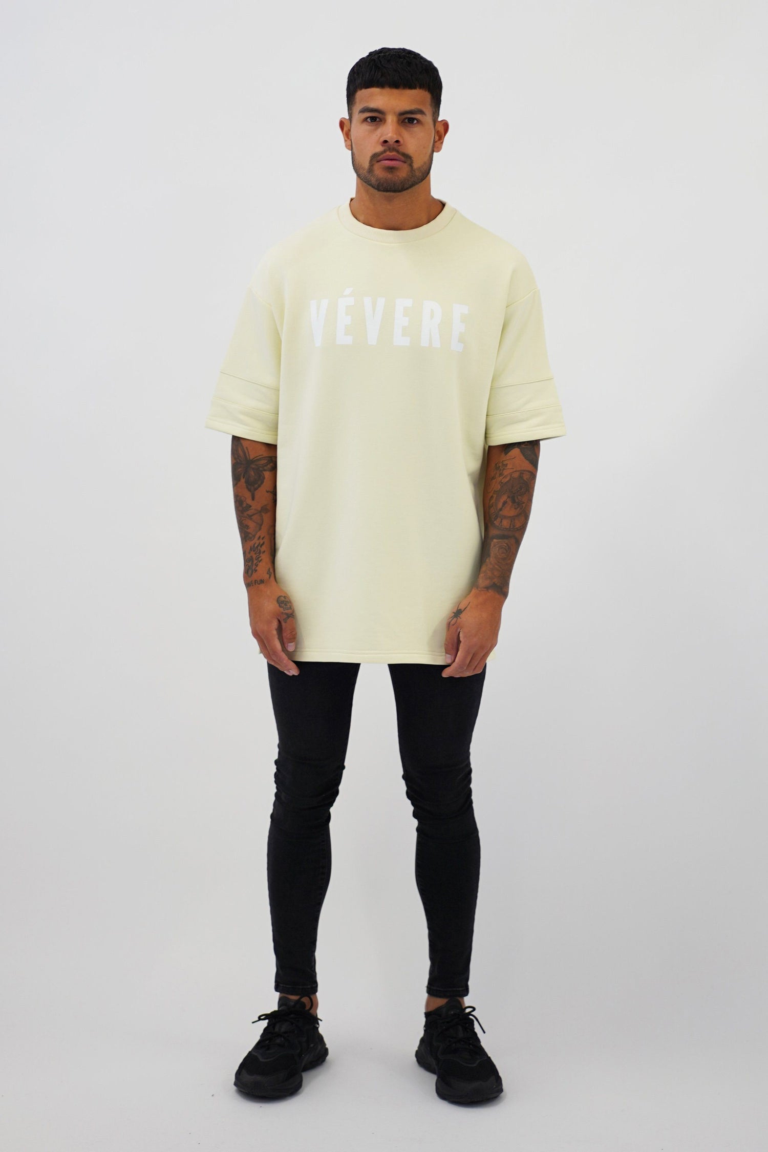 Cream Oversized T-Shirt front 2 - Vevere