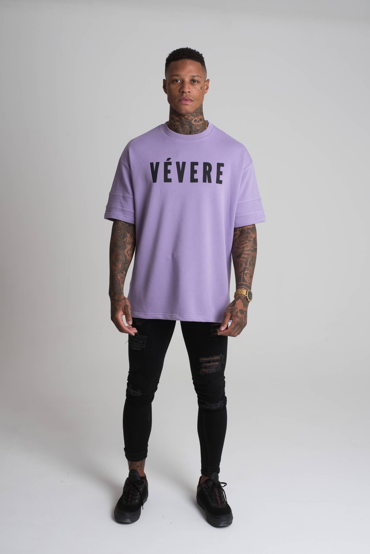 Lilac Oversized T-Shirt front- Vevere