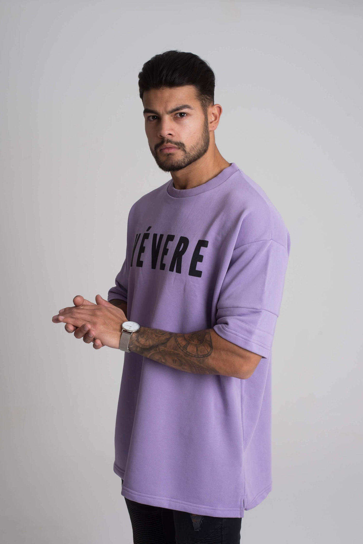 Lilac Oversized T-Shirt side 2 - Vevere