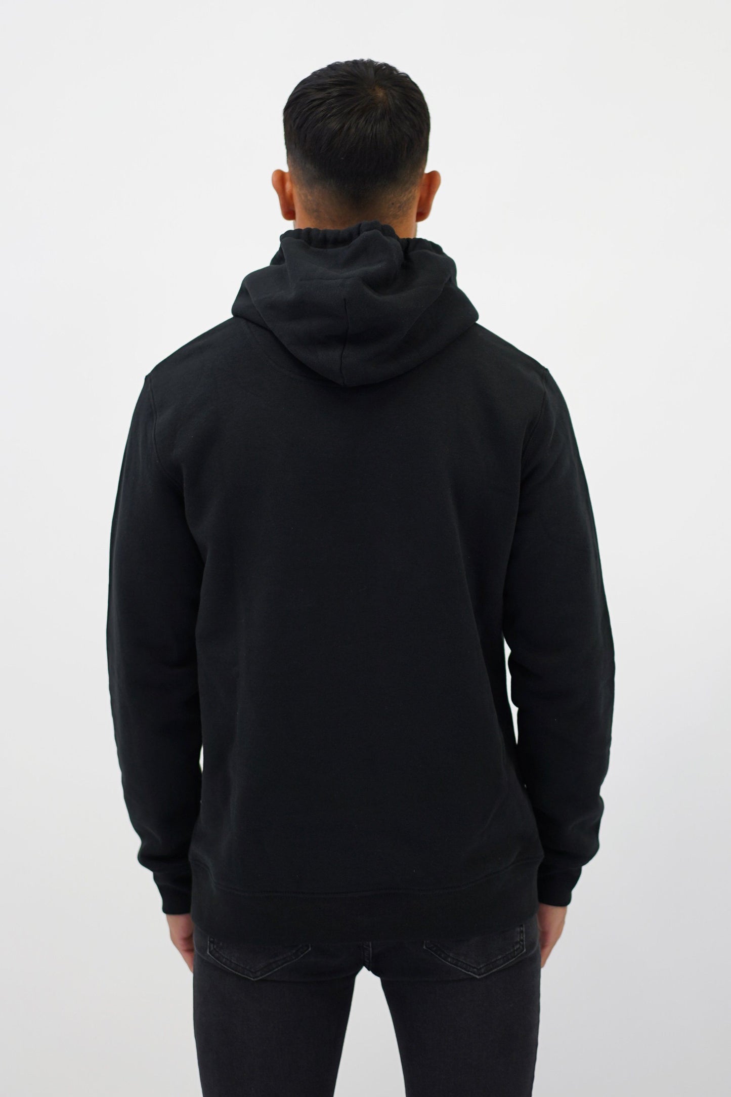 Black & Maroon Tessio Hoodie Back - Vevere