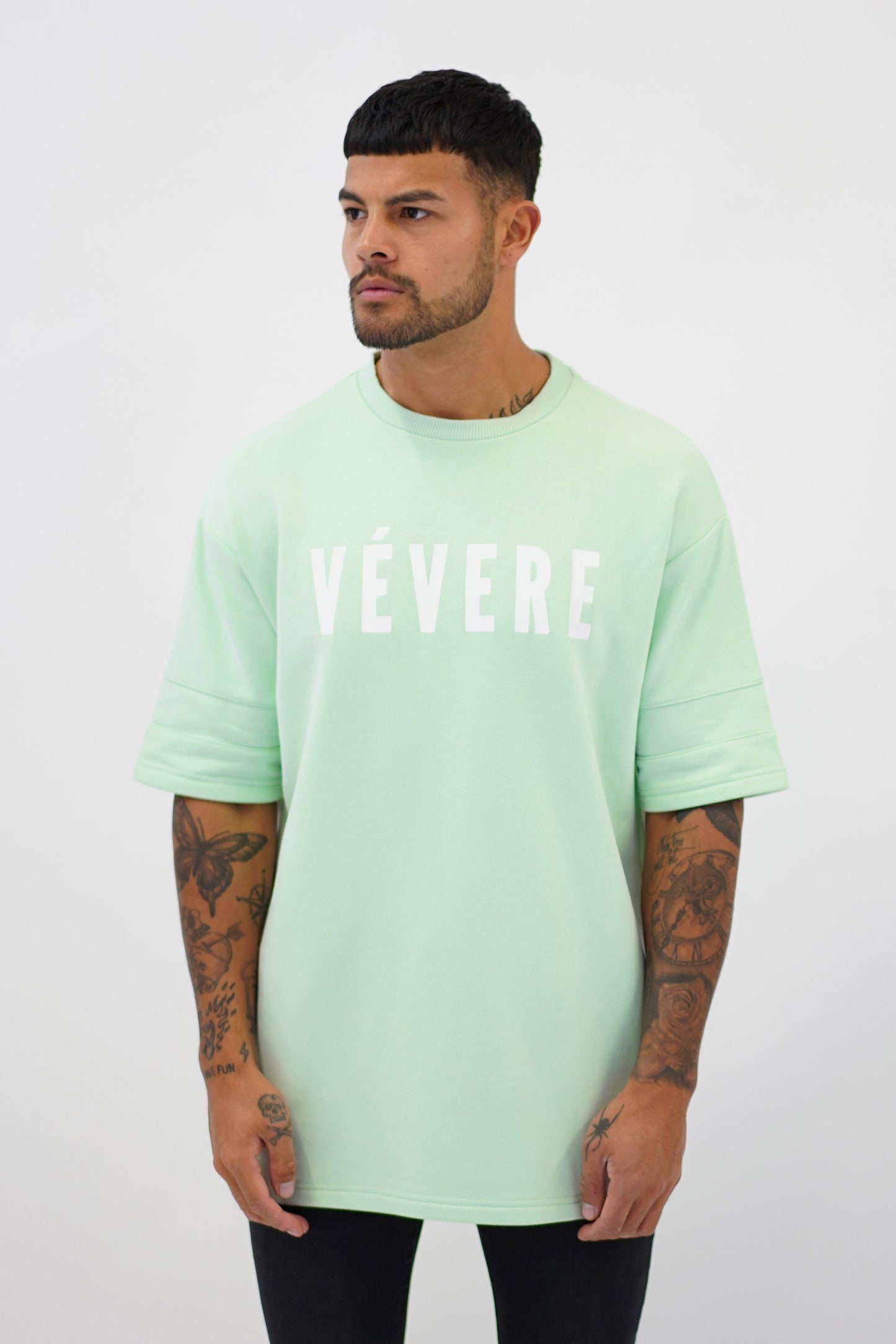 Pastel Green Oversized T-Shirt front - Vevere