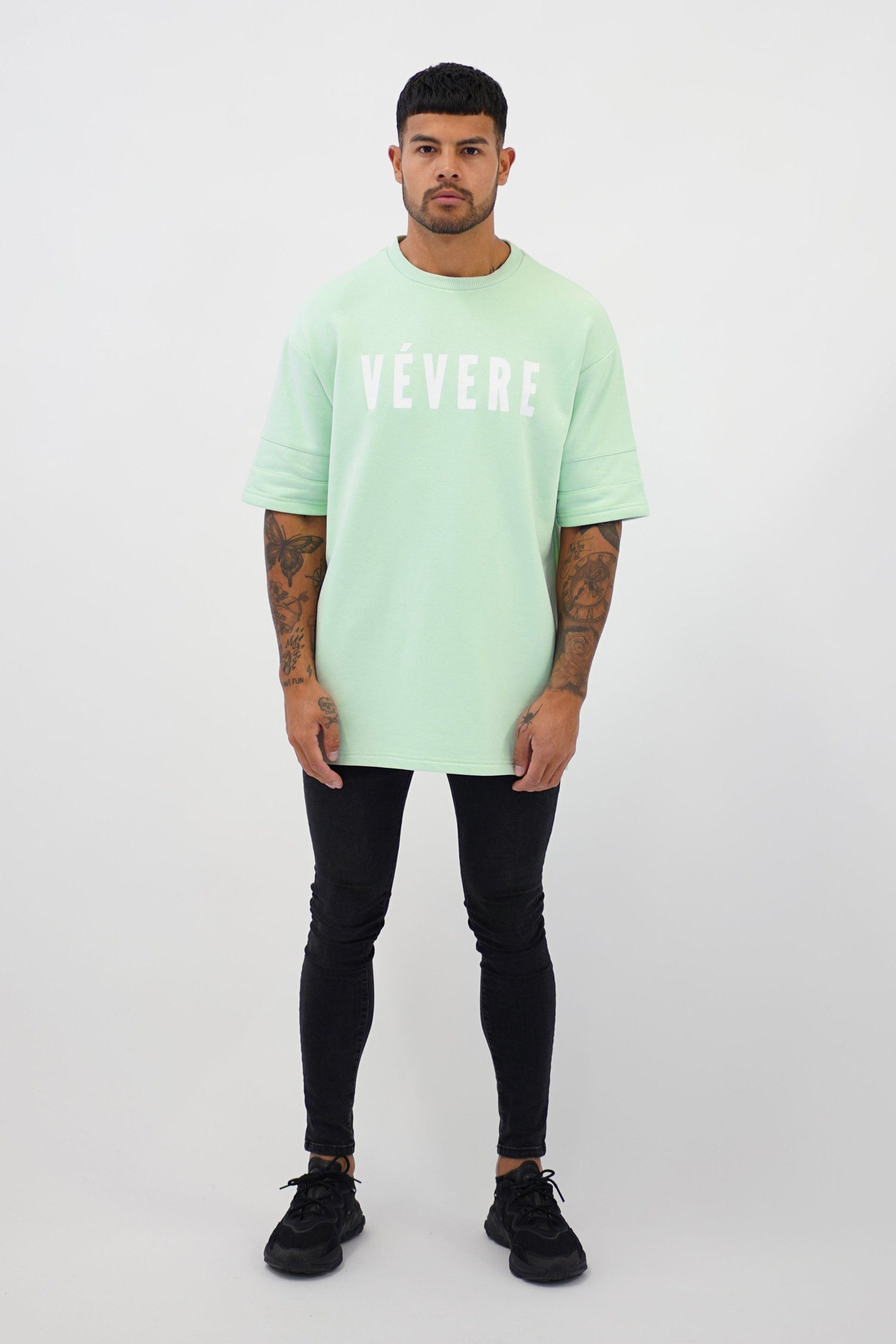 Pastel Green Oversized T-Shirt front 2- Vevere